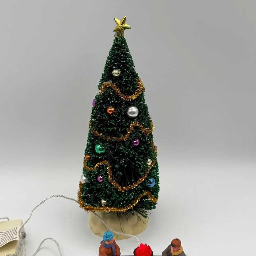Vintage Lemax‎ Christmas Tree Campfire Scene Animated Lighted Display Works
